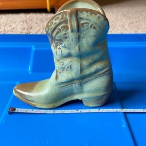 Frankoma vintage mini pottery cowboy boot
